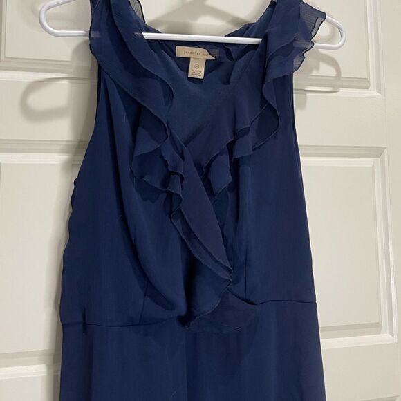 Jonathan Martin navy blue flowy chiffon dress size 12 - Picture 3 of 6